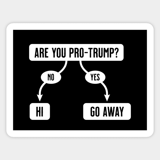 Are You Pro-Trump- Funny Anti-Trump Flowchart Sticker by tommartinart